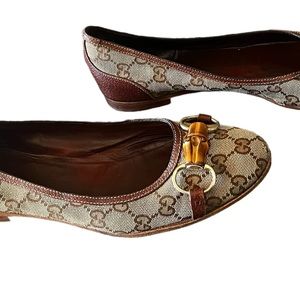 Gucci Bamboo Horsebit Ballet Flats